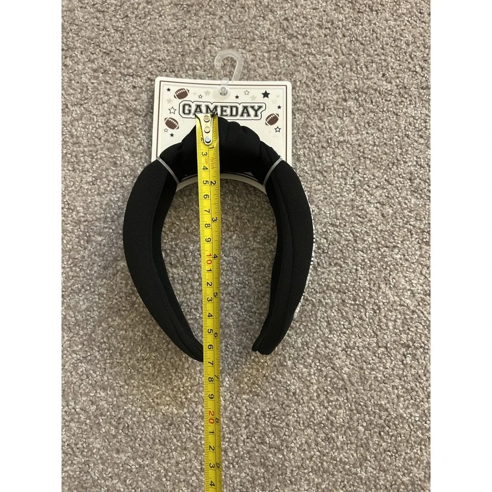 Fantasia Gameday Headband Womens OS Black NEW Beaded Top Knot Football Accessory